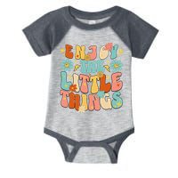 Enjoy The Little Things Positive Sayings Groovy Retro  Infant Baby Jersey Bodysuit