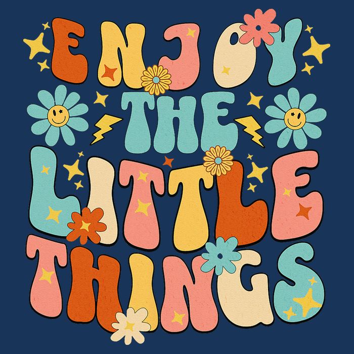 Enjoy The Little Things Positive Sayings Groovy Retro  Infant Baby Jersey Bodysuit
