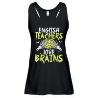 English Teachers Love Brains Funny Halloween party Ladies Essential Flowy Tank