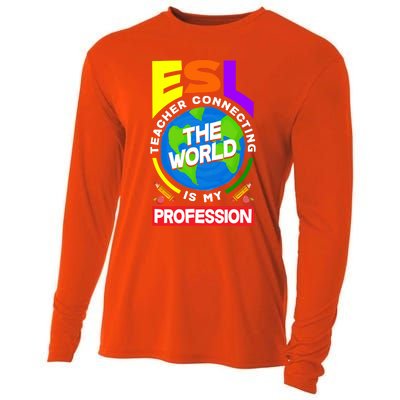 Esl Teacher Linguist Multilingual Teaching Profession Great Gift Cooling Performance Long Sleeve Crew