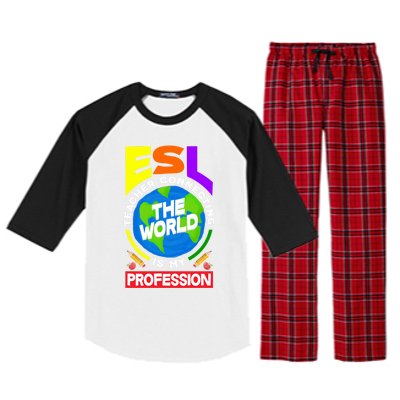 Esl Teacher Linguist Multilingual Teaching Profession Great Gift Raglan Sleeve Pajama Set