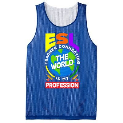 Esl Teacher Linguist Multilingual Teaching Profession Great Gift Mesh Reversible Basketball Jersey Tank