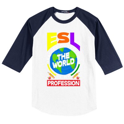 Esl Teacher Linguist Multilingual Teaching Profession Great Gift Baseball Sleeve Shirt