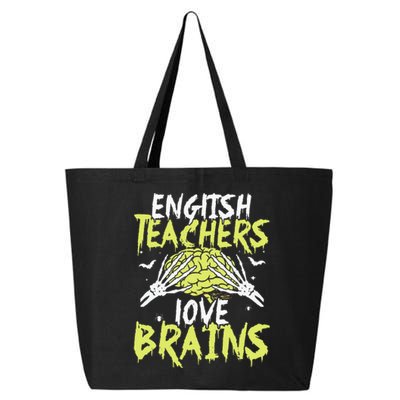 English Teachers Love Brains Funny Halloween Teacher 25L Jumbo Tote