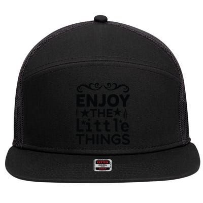 Enjoy The Little Things 7 Panel Mesh Trucker Snapback Hat