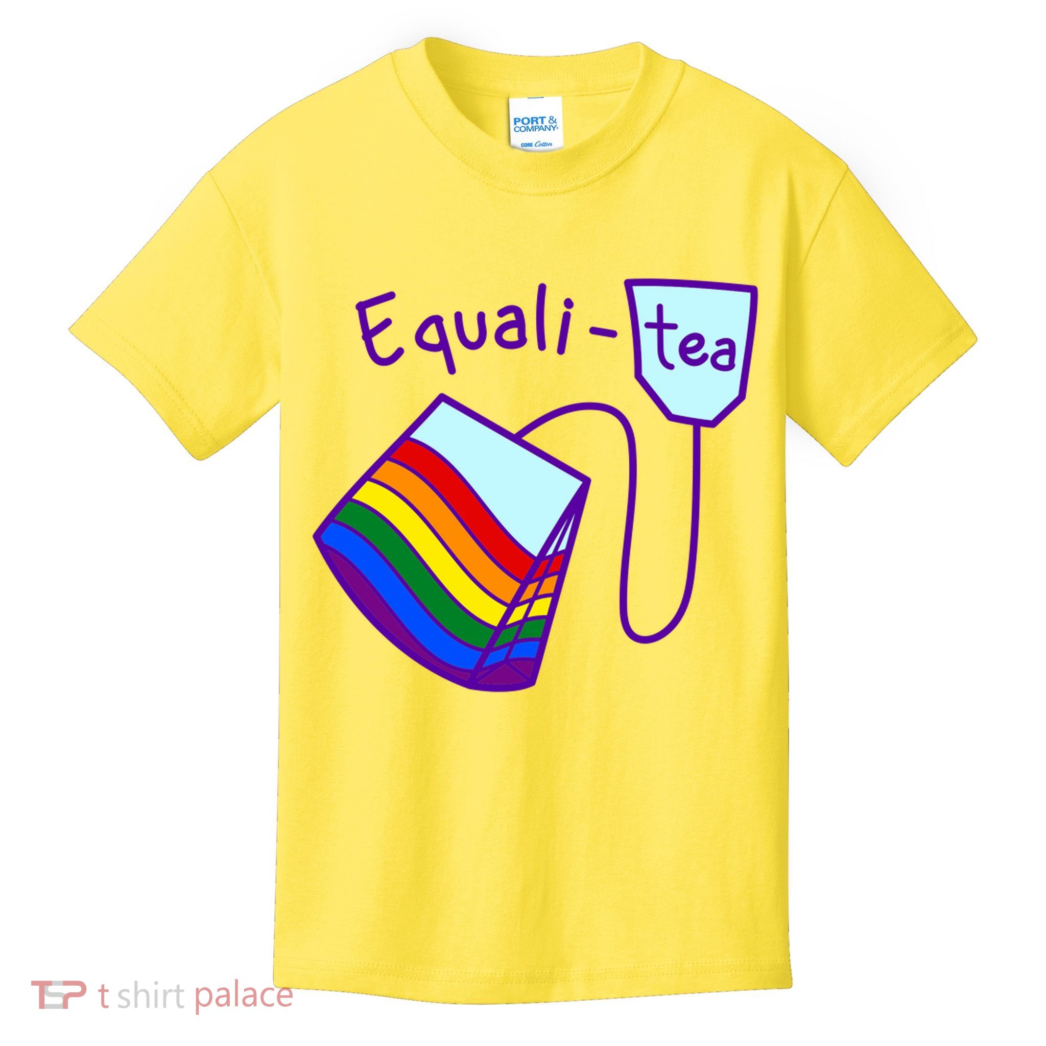 Equality Tea LGBTQ Pride Rainbow Flag Kids T-Shirt