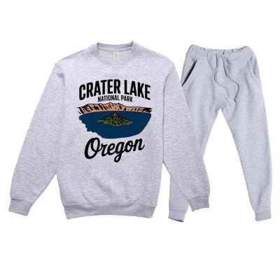 Explore The Majestic Crater Lake National Park Oregon Premium Crewneck Sweatsuit Set