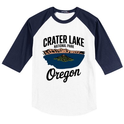 Explore The Majestic Crater Lake National Park Oregon Baseball Sleeve Shirt