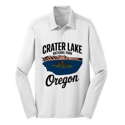 Explore The Majestic Crater Lake National Park Oregon Silk Touch Performance Long Sleeve Polo