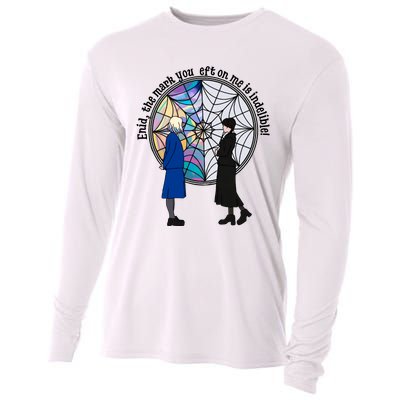 Enid The Mark Your Left On Me Is Indelible Funny Wednesday Quote Cooling Performance Long Sleeve Crew