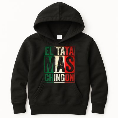 El Tata Mas Chingon Funny Grandpa Mexican Flag Spanish Dad Kids Hoodie