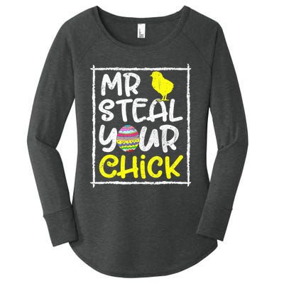 Easter Toddlers Mr Steal Your Funny Spring Humor Women's Perfect Tri Tunic Long Sleeve Shirt