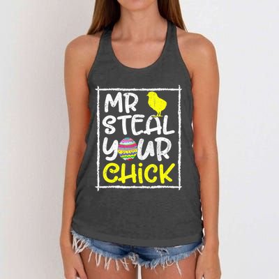 Easter Toddlers Mr Steal Your Funny Spring Humor Women's Knotted Racerback Tank