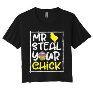 Easter Toddlers Mr Steal Your Funny Spring Humor Women's Crop Top Tee