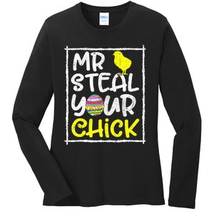 Easter Toddlers Mr Steal Your Funny Spring Humor Ladies Long Sleeve Shirt