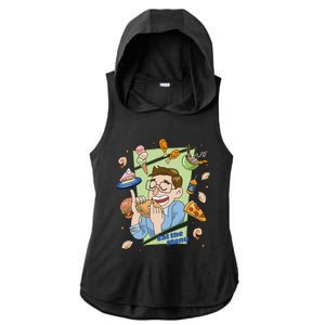 Eat The Menu KeithS Food Bounty Ladies PosiCharge Tri-Blend Wicking Draft Hoodie Tank