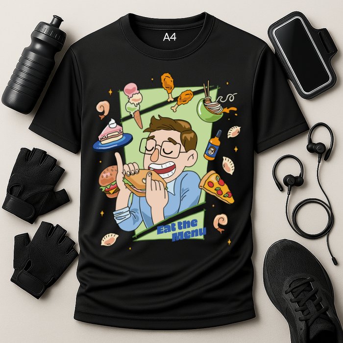 Eat The Menu KeithS Food Bounty Cooling Performance Crew T-Shirt