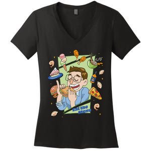 Eat The Menu KeithS Food Bounty Women's V-Neck T-Shirt