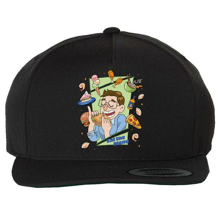 Eat The Menu KeithS Food Bounty Wool Snapback Cap