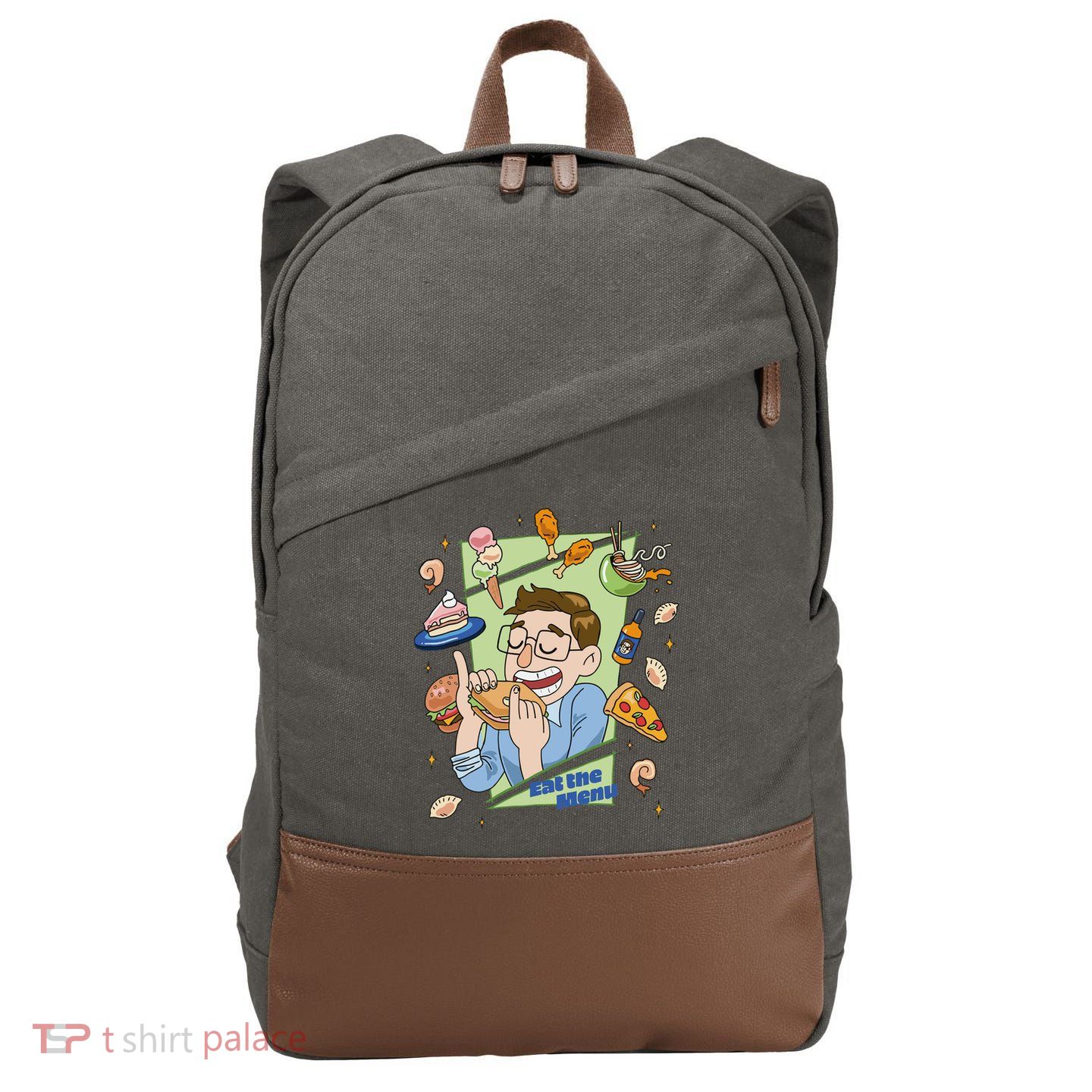 Eat The Menu KeithS Food Bounty Cotton Canvas Backpack