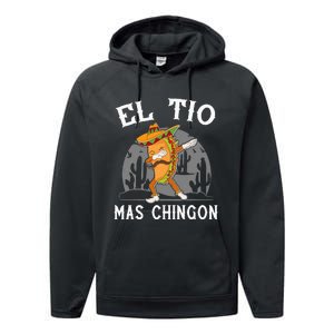 El Tio Mas Chingon Funny Mexican Uncle Hombre Regalo Performance Fleece Hoodie