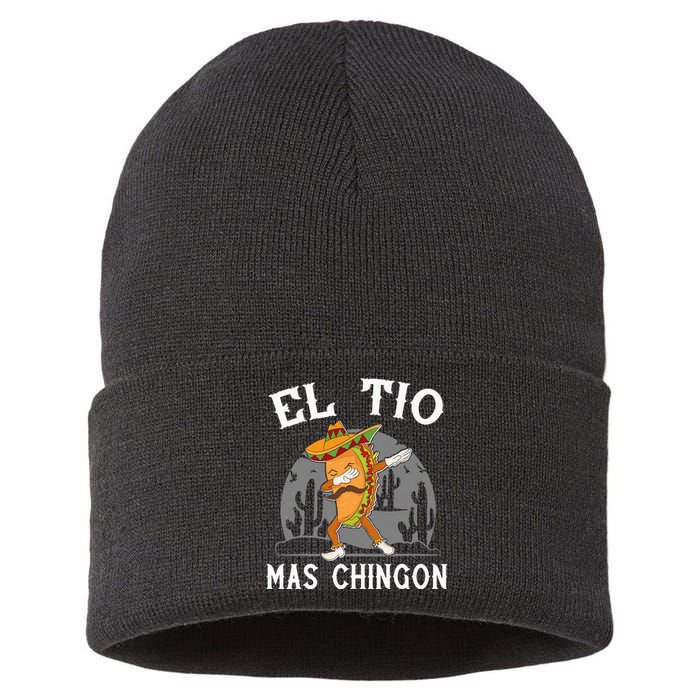 El Tio Mas Chingon Funny Mexican Uncle Hombre Regalo Sustainable Knit Beanie