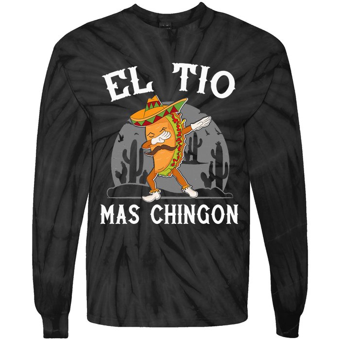 El Tio Mas Chingon Funny Mexican Uncle Hombre Regalo Tie-Dye Long Sleeve Shirt