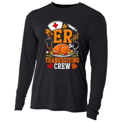 Er Thanksgiving Nurse Crew Emergency Room Icu Er Nicu Funny Cooling Performance Long Sleeve Crew