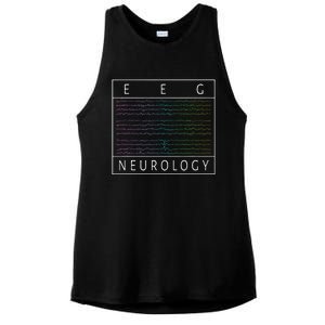 Eeg Technologist Neurology Colorful Brain Waves Eeg Ladies PosiCharge Tri-Blend Wicking Tank