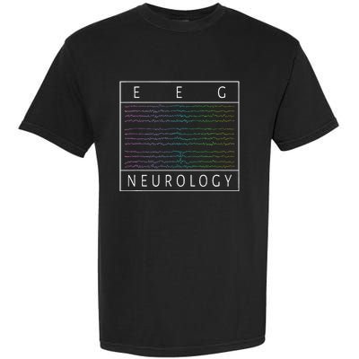 Eeg Technologist Neurology Colorful Brain Waves Eeg Garment-Dyed Heavyweight T-Shirt