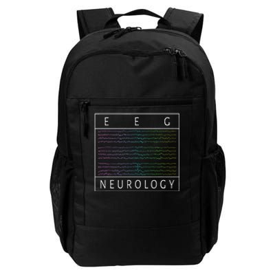 Eeg Technologist Neurology Colorful Brain Waves Eeg Daily Commute Backpack