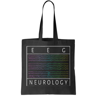 Eeg Technologist Neurology Colorful Brain Waves Eeg Tote Bag