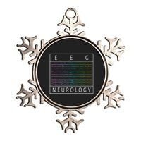 Eeg Technologist Neurology Colorful Brain Waves Eeg Metallic Star Ornament