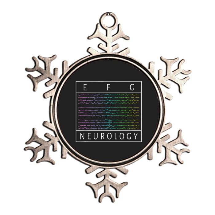 Eeg Technologist Neurology Colorful Brain Waves Eeg Metallic Star Ornament