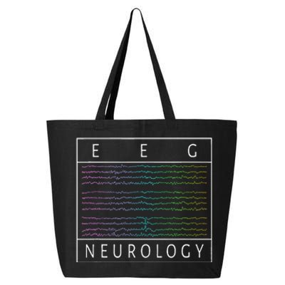 Eeg Technologist Neurology Colorful Brain Waves Eeg 25L Jumbo Tote