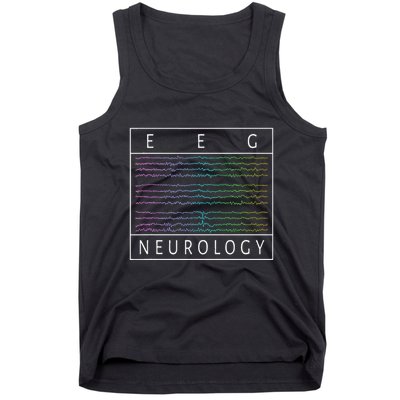 Eeg Technologist Neurology Colorful Brain Waves Eeg Tank Top