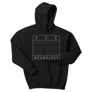 Eeg Technologist Neurology Colorful Brain Waves Eeg Kids Hoodie