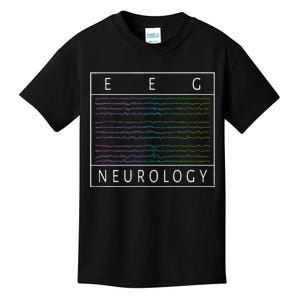 Eeg Technologist Neurology Colorful Brain Waves Eeg Kids T-Shirt