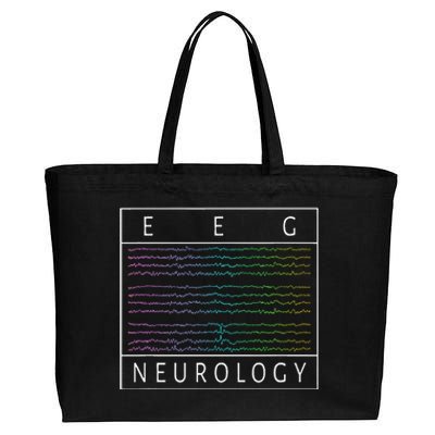 Eeg Technologist Neurology Colorful Brain Waves Eeg Cotton Canvas Jumbo Tote