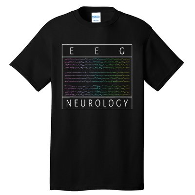 EEG Technologist Neurology Colorful Brain Waves EEG Tall T-Shirt