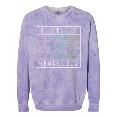 Eeg Technologist Neurology Colorful Brain Waves Eeg Colorblast Crewneck Sweatshirt