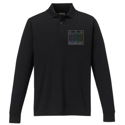 Eeg Technologist Neurology Colorful Brain Waves Eeg Performance Long Sleeve Polo