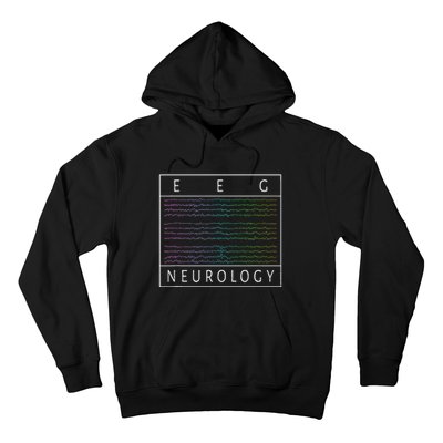 Eeg Technologist Neurology Colorful Brain Waves Eeg Hoodie