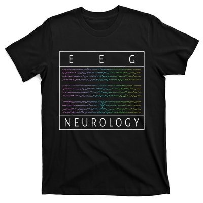 Eeg Technologist Neurology Colorful Brain Waves Eeg T-Shirt