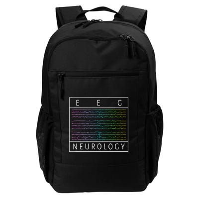 Eeg Technologist Neurology Colorful Brain Waves Eeg Daily Commute Backpack