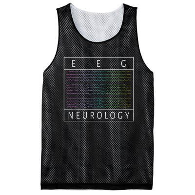 Eeg Technologist Neurology Colorful Brain Waves Eeg Mesh Reversible Basketball Jersey Tank