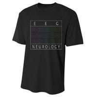 Eeg Technologist Neurology Colorful Brain Waves Eeg Performance Sprint T-Shirt