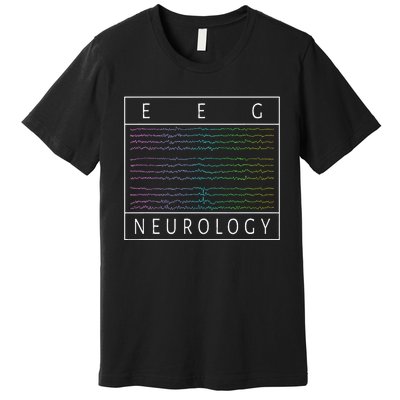 Eeg Technologist Neurology Colorful Brain Waves Eeg Premium T-Shirt