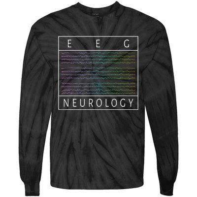 Eeg Technologist Neurology Colorful Brain Waves Eeg Tie-Dye Long Sleeve Shirt