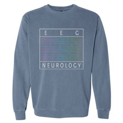 Eeg Technologist Neurology Colorful Brain Waves Eeg Garment-Dyed Sweatshirt